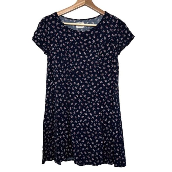 Anthropologie Pins and Needles Womens Size XS A Line Mini Dress Blue Floral - Picture 1 of 8